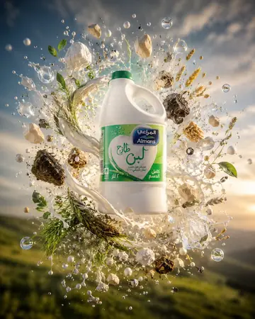 Product Marketing - Floating Almarai Milk Splash Ad