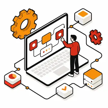 Product Marketing - Isometric Workflow Automation Illustration