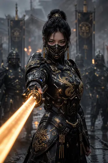 Social Media Post - Cyber Samurai Empress Portrait