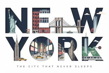 Infographic / Edu Visual - Typographic Travel Poster with Inner Scenes