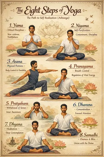 Infographic / Edu Visual - Vintage Yoga Infographic Poster