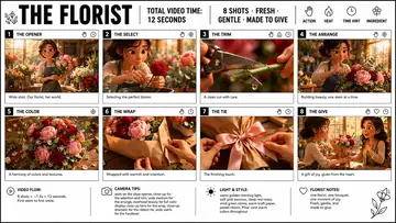 Infographic / Edu Visual - Florist Storyboard Poster