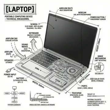 Infographic / Edu Visual - Technical Laptop Infographic Illustration