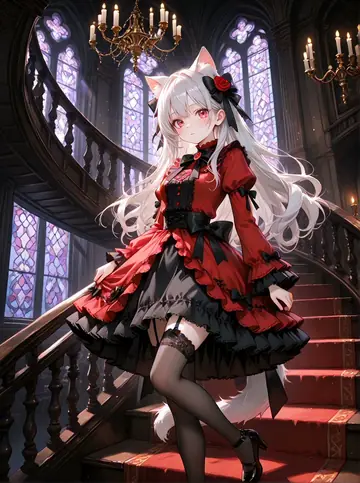 Game Asset - Gothic Cat-Eared Noble Girl