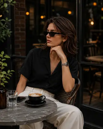 Social Media Post - Elegant European Cafe Lifestyle Portrait