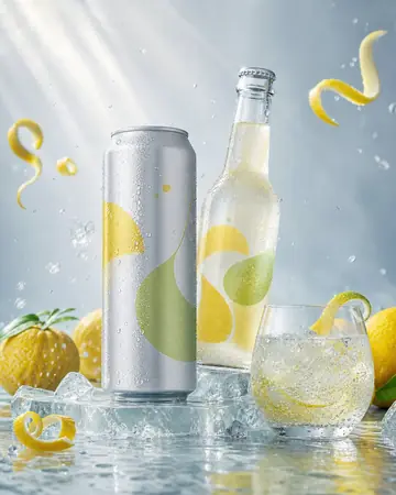 E-commerce Main Image - Luxury Citrus Sparkling Drink Advertisement