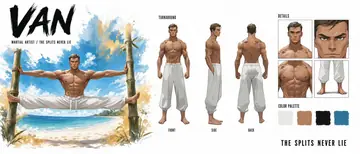 Game Asset - Martial Artist Character Design Sheet