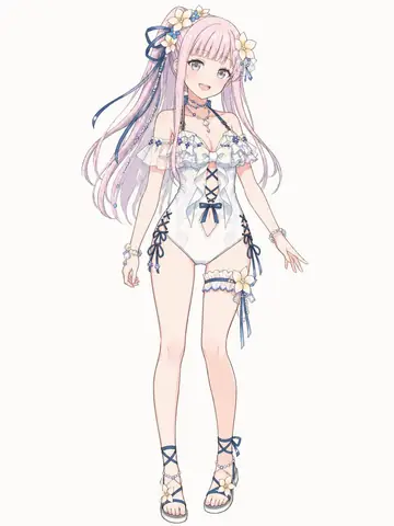 Game Asset - Pastel Anime Swimsuit Character