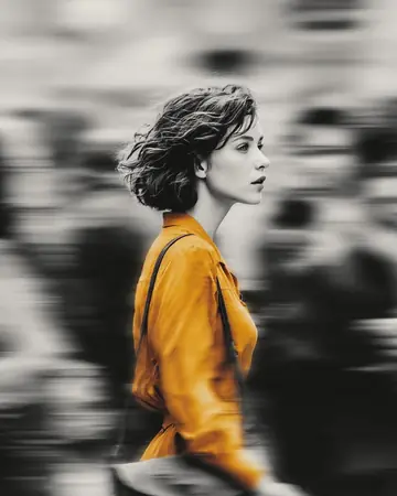 Social Media Post - Selective Color Street Motion Portrait