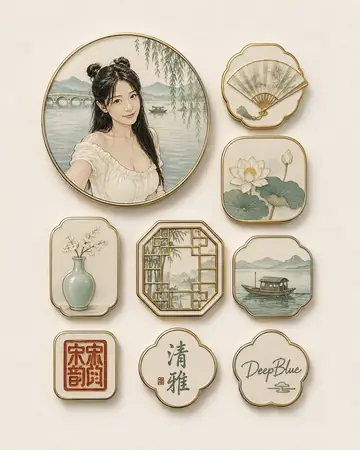 E-commerce Main Image - Song Dynasty Enamel Badges