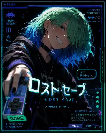 Game Asset - Glitched Lost Save Anime Game Cover