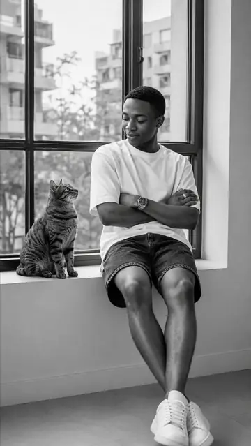 Profile / Avatar - Black-and-White Windowsill Portrait