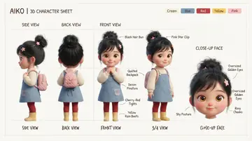 Infographic / Edu Visual - Aiko 3D Character Sheet