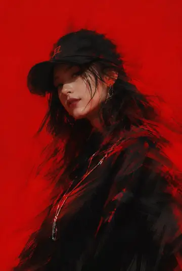 Profile / Avatar - Minimalist Hip-Hop Woman Illustration