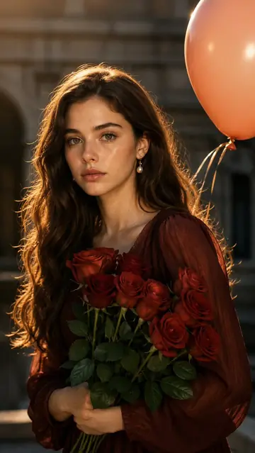 Profile / Avatar - Golden Hour Rose Bouquet Portrait