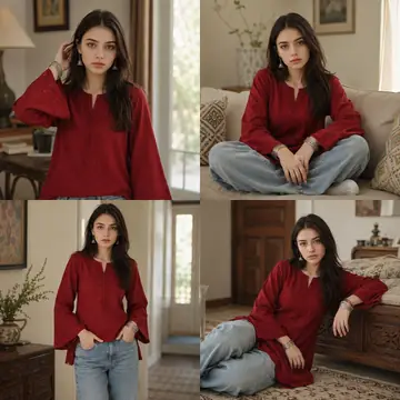 Social Media Post - 4-Panel Ethnic Fashion Collage Portrait