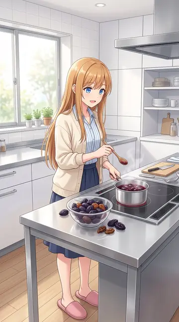 Social Media Post - Anime Girl Cooking Prunes