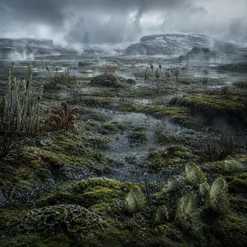Infographic / Edu Visual - Ancient Prehistoric Swamp Landscape