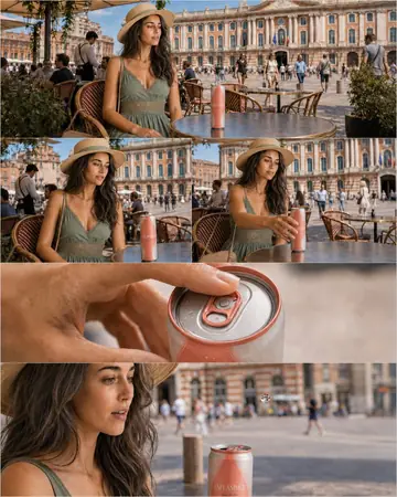 Comic / Storyboard - Photorealistic Café Drink Storyboard