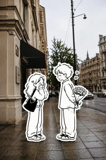 Comic / Storyboard - Hand Drawn Sticker Photo Collage