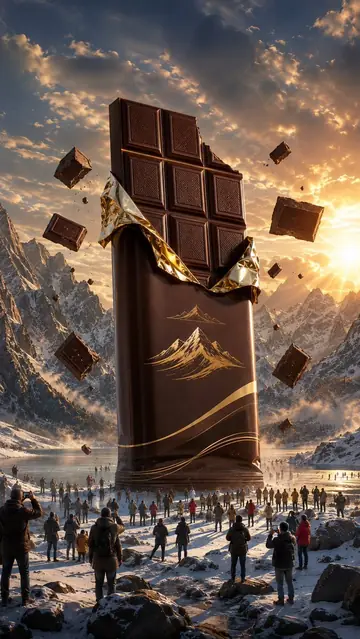Product Marketing - Giant Chocolate Bar Surreal Advertisement