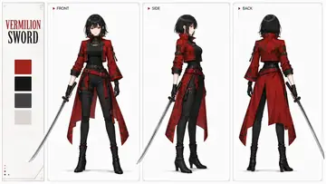 Game Asset - Vermilion Sword Character Concept Art