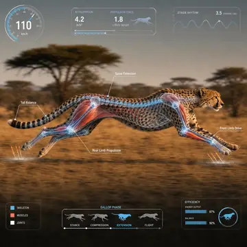 Infographic / Edu Visual - Scientific Animal Motion Analysis HUD