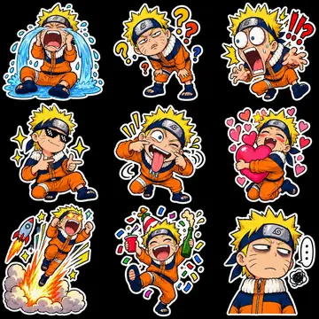 Game Asset - Chibi Anime Ninja Sticker Sheet