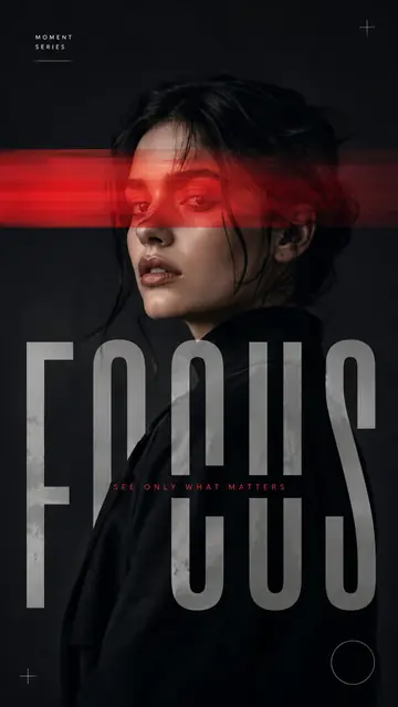 Red-Light Glitch Editorial Portrait Poster