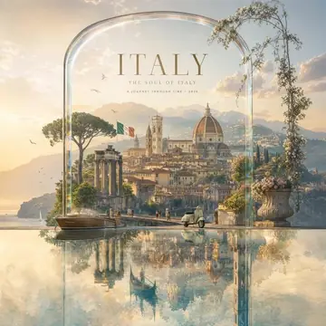 Crystal-Frame Country Travel Ad Poster
