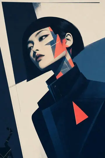Hard-Edge Modern Art Portrait
