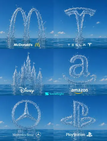 Water-Sculpted Brand Logo Six-Panel Grid