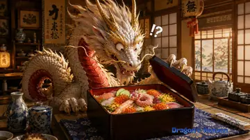 YouTube Thumbnail - Shocked Dragon Opens Chirashi Sushi