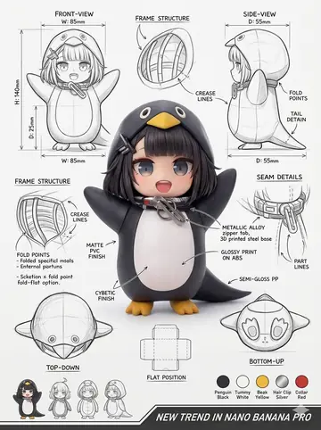 Penguin-Shaped Packaging Structure Board