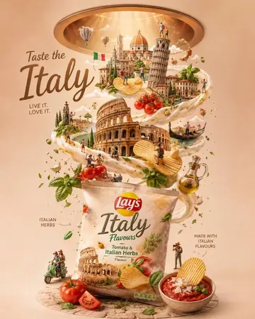 Travel Snack Chips Ad Poster
