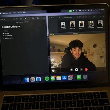 Phone-Shot FaceTime Work Screen