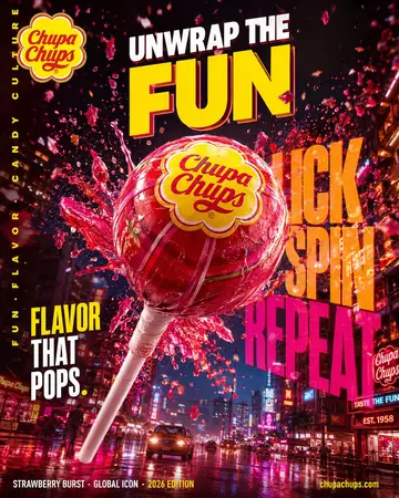 FMCG Lollipop Neon Advertisement