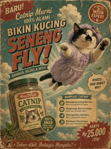 Retro Indonesian Catnip Advertisement