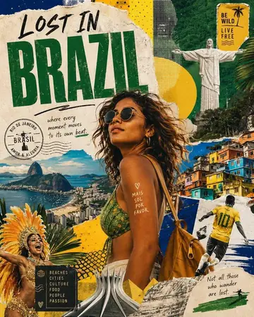 Lost In Country Travel Poster Collage