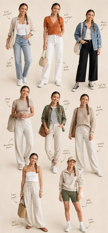 Eight Everyday Outfits Editorial Collage