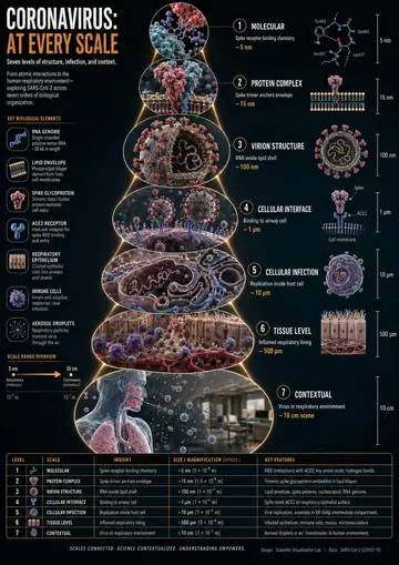 Virus Scale-Zoom Science Infographic