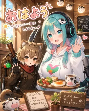 YouTube Thumbnail - Cozy Anime Morning Livestream
