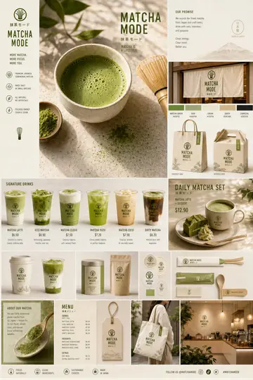 Matcha Brand Touchpoint System Board