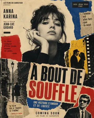 French New Wave Torn-Paper Film Poster