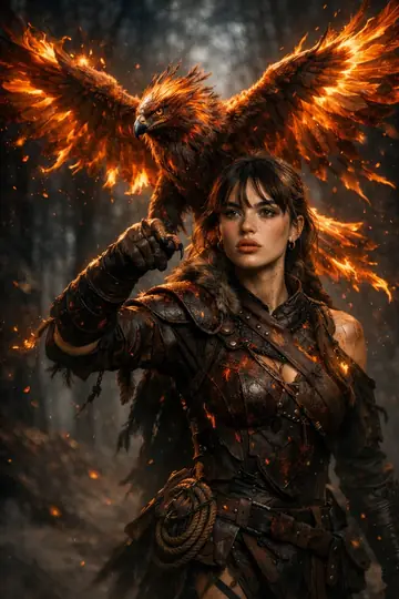 Ash-Armoured Falconer and the Blazing Bird