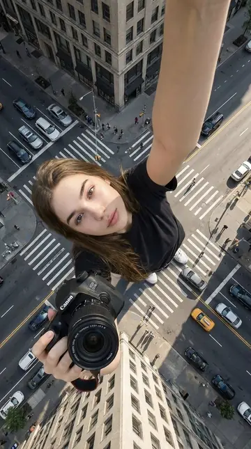 Top-Down Giantess Cityscape Selfie