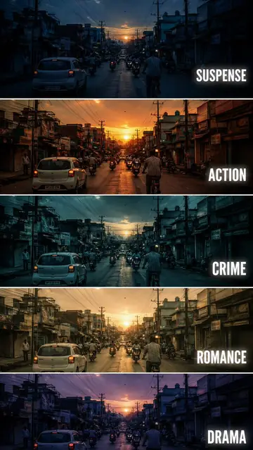 YouTube Thumbnail - Cinematic Film Genre Color Grading Comparison