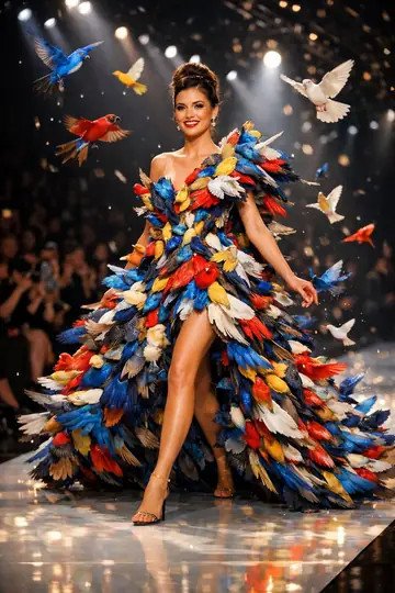Couture Show Woven From a Flock of Birds