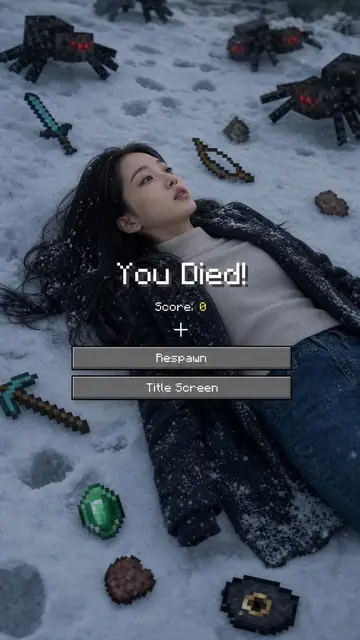 YouTube Thumbnail - Minecraft Death Screen Portrait