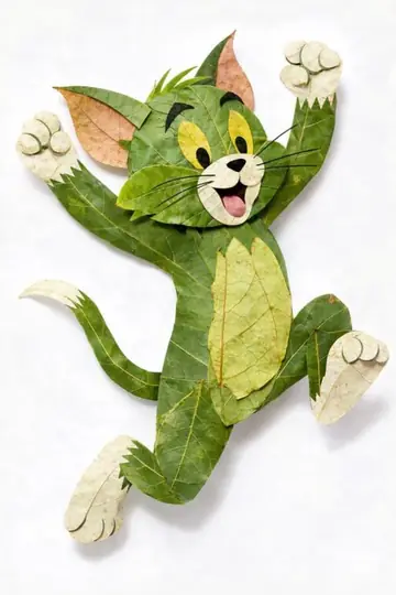 Leaf-Collage Character Portrait